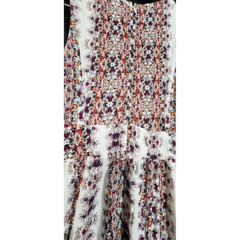 ABERCROMBIE & FITCH Women Maxi Dress‎ Sz Small White Floral Lace Up Boho Hippie